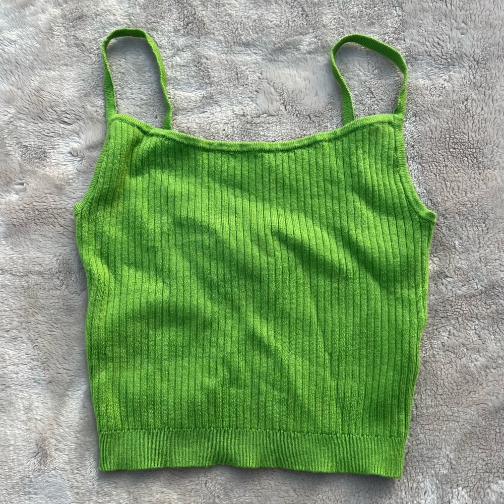 Green Ribbed Tank